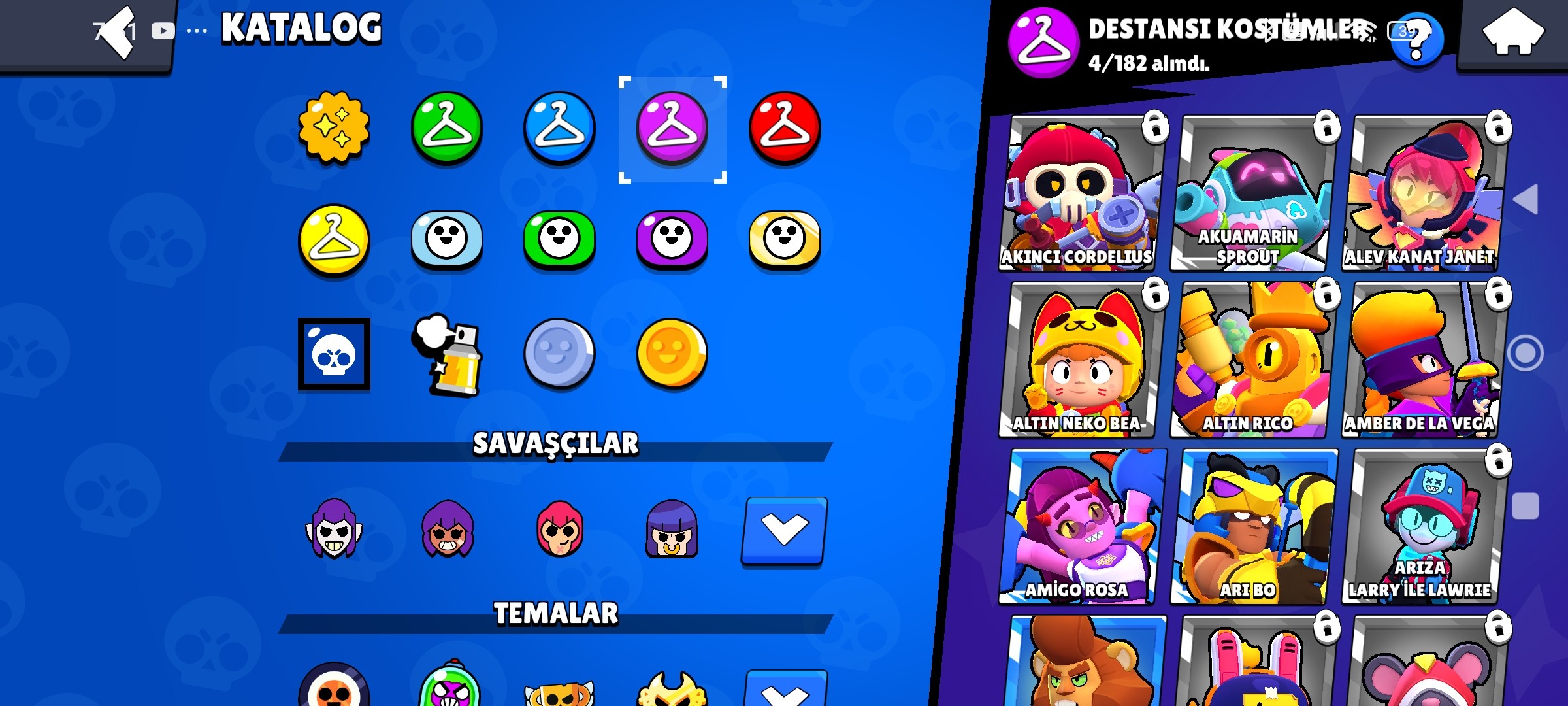 36 karakter ucuz hesab 2 karakteri max seviye bir suru skin mevcut