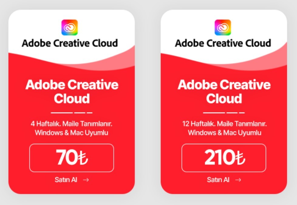 Adobe Creative Lisanslari