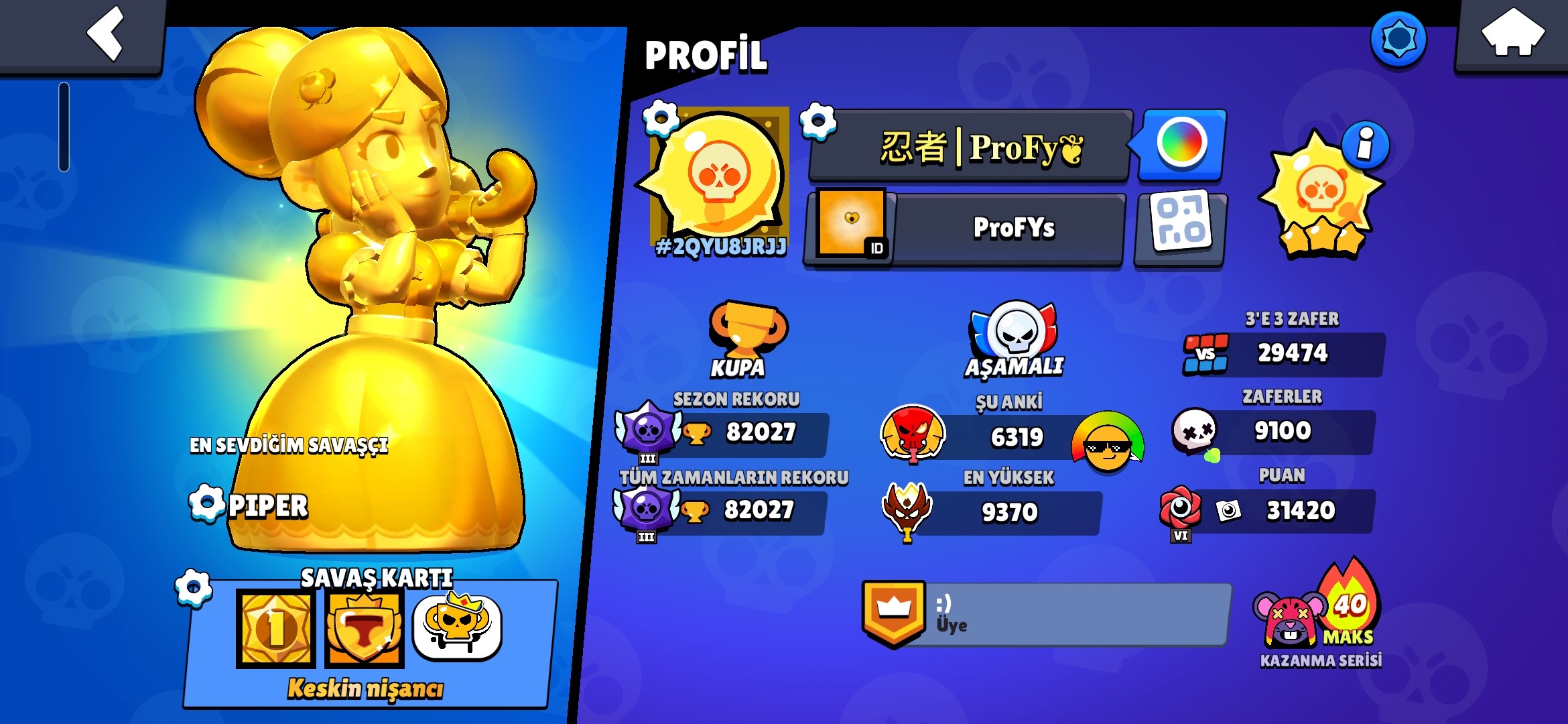 Brawl stars 82k eski r35 li 7xmasterli hesap