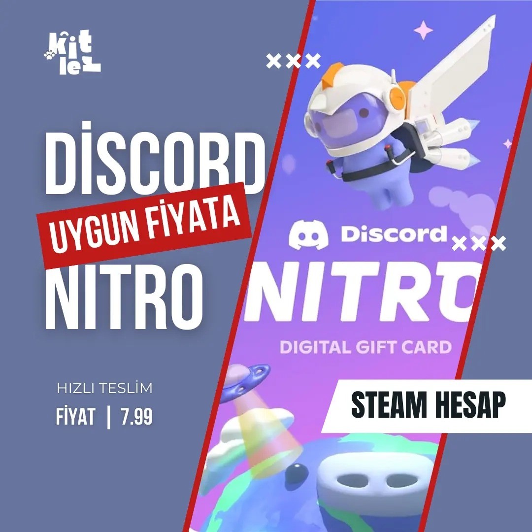 DİSCORD Nitro 1 aylik (12 ay nitro kullanilmamis)