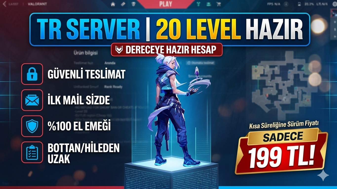 ???? VALORANT TR SERVERI 20 LEVEL DERECELİ HAZIR SMURF HESAPLAR! ????